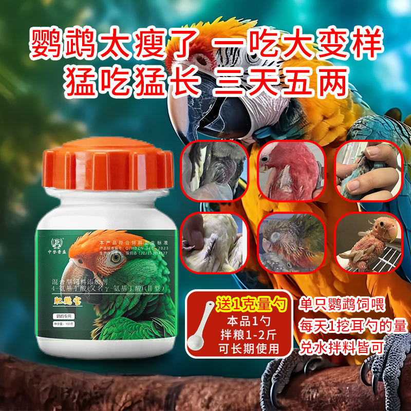 【肥鹦宝】100g/瓶 鹦鹉鸟类长肉上膘 调肠发腮肥鹦宝 复合型产品