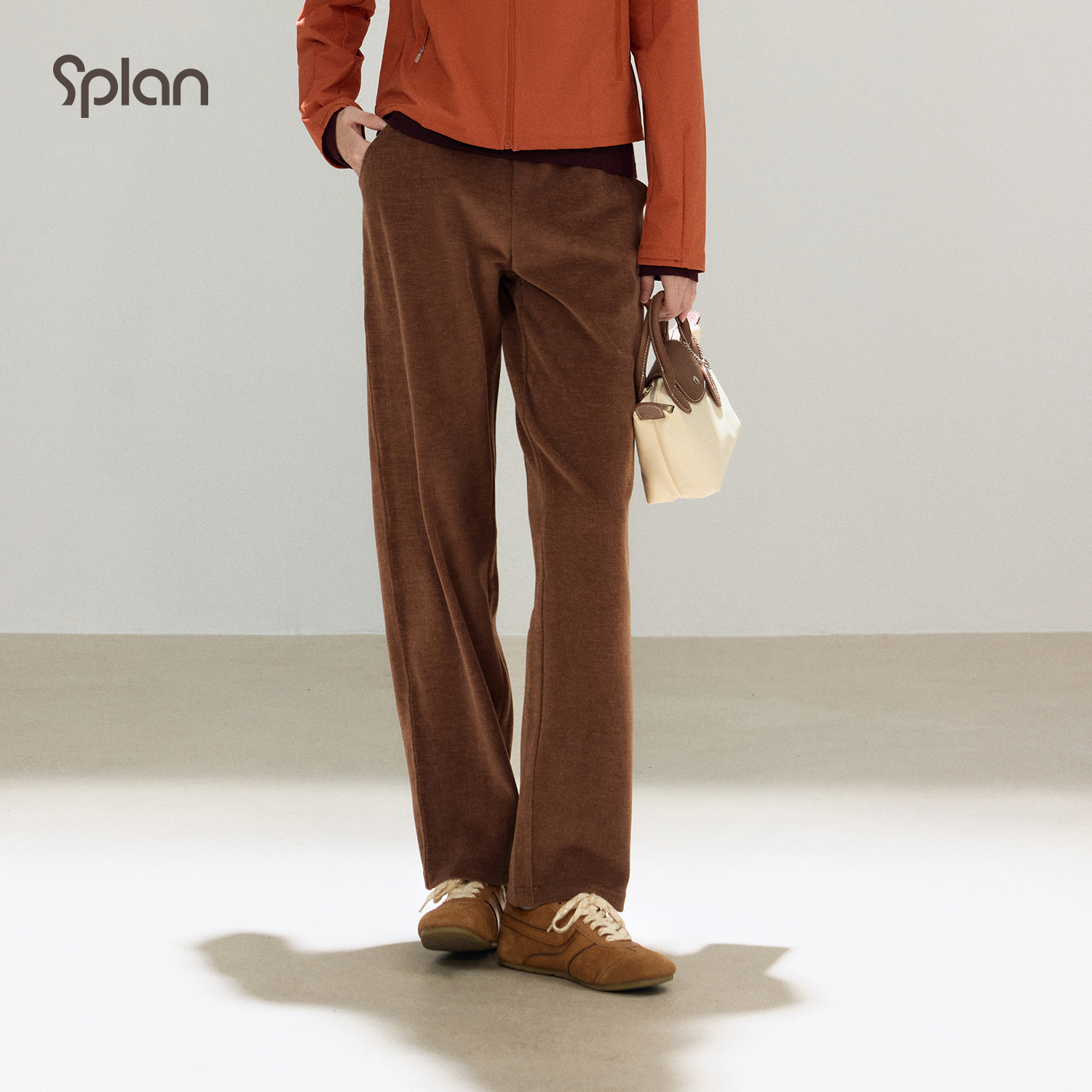 【秋冬新品】SPLAN 休闲百搭通勤宽松直筒显瘦灯芯绒长裤25198