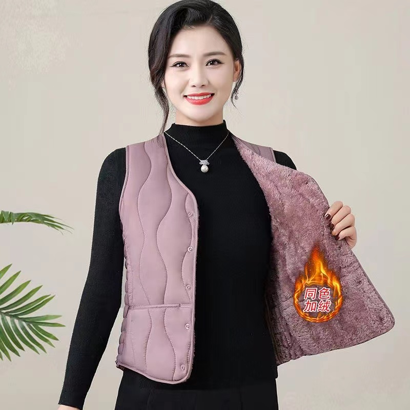 2025新款秋冬棉马甲女时尚百搭修身保暖背心加绒马夹轻薄短款休闲
