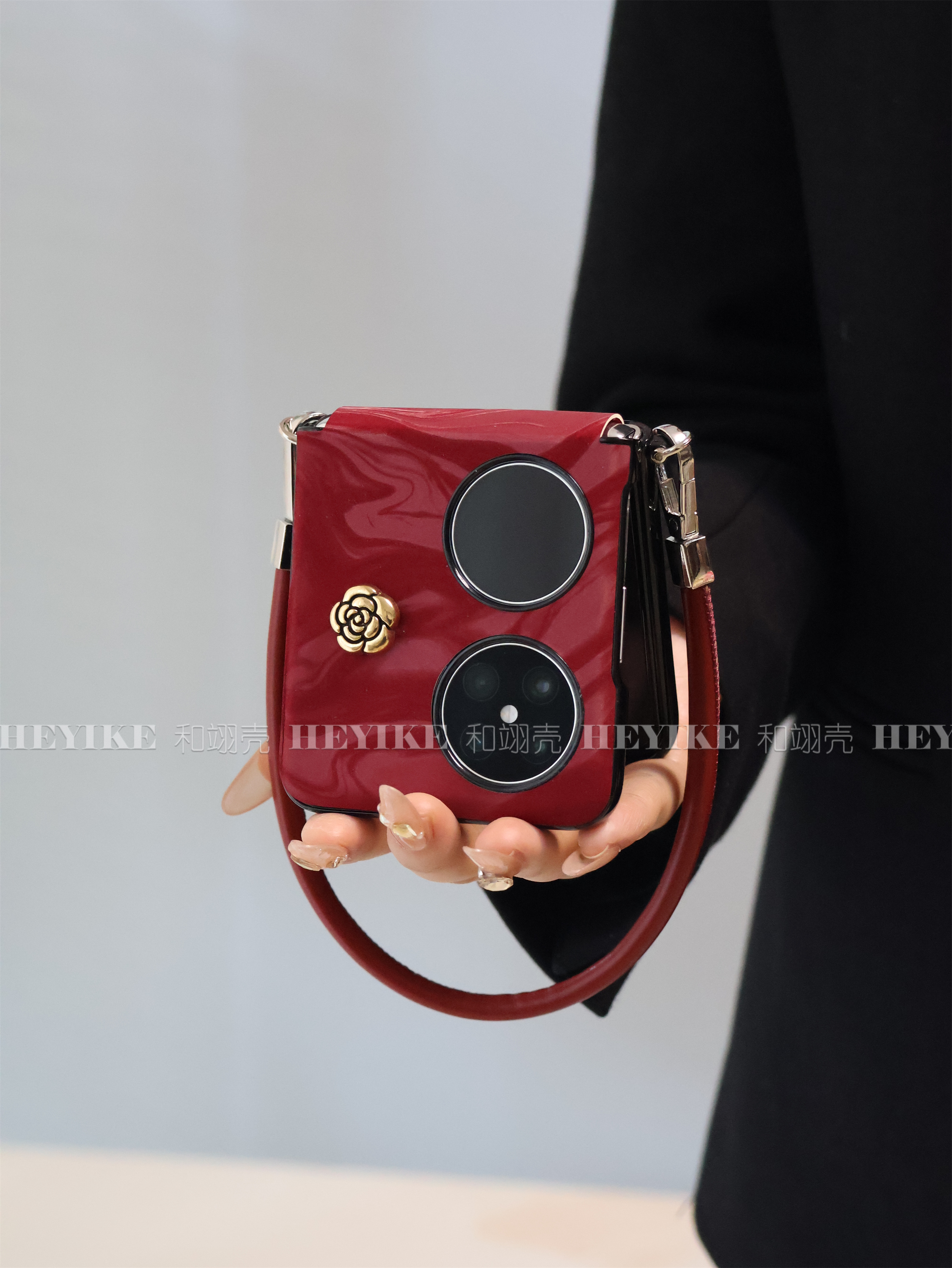 新年高级感丝绒水波纹适用华为pocket2手机壳折叠mixflip全包斜挎