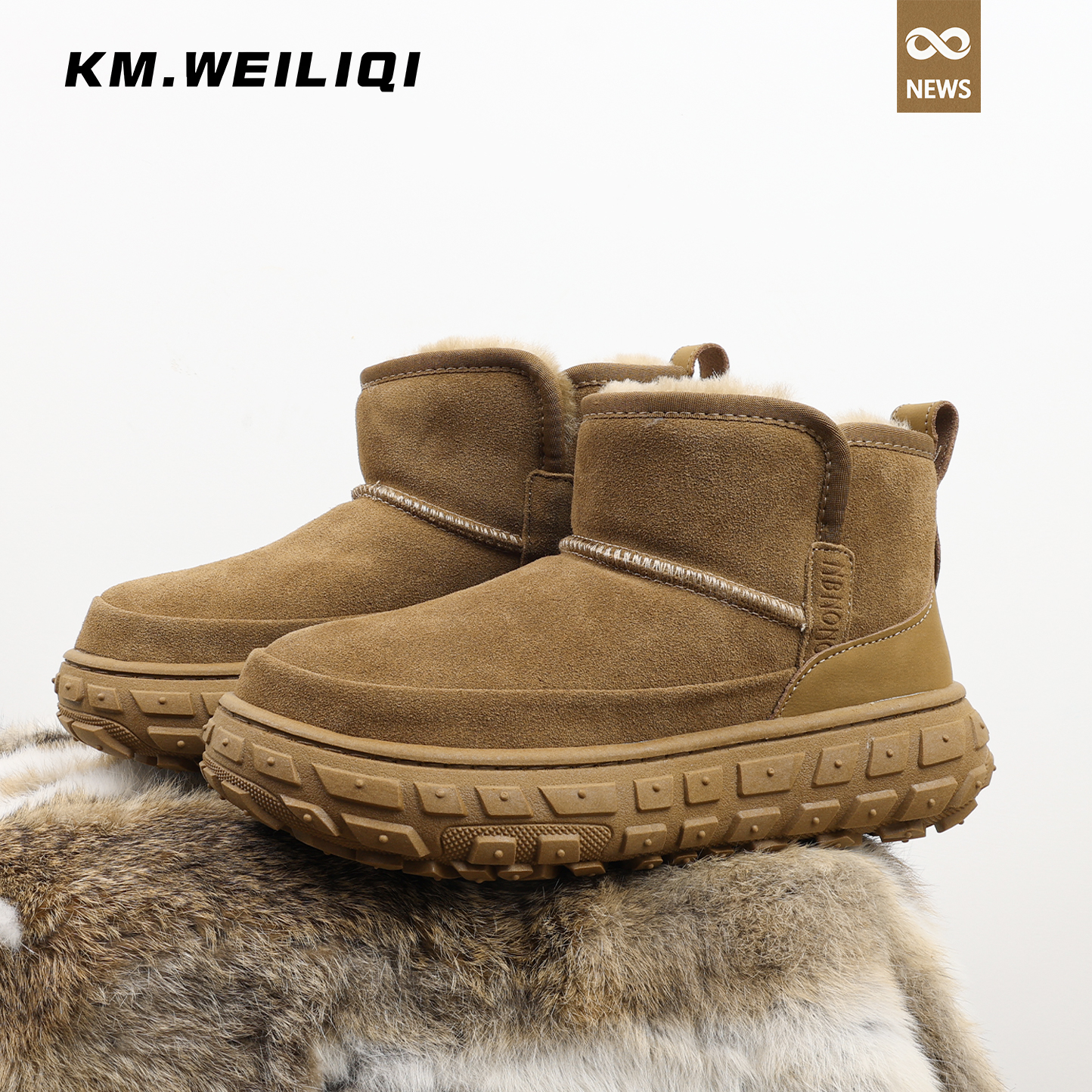 纯羊毛男士棉鞋2025新款冬季户外东北加绒保暖真羊皮毛一体雪地靴