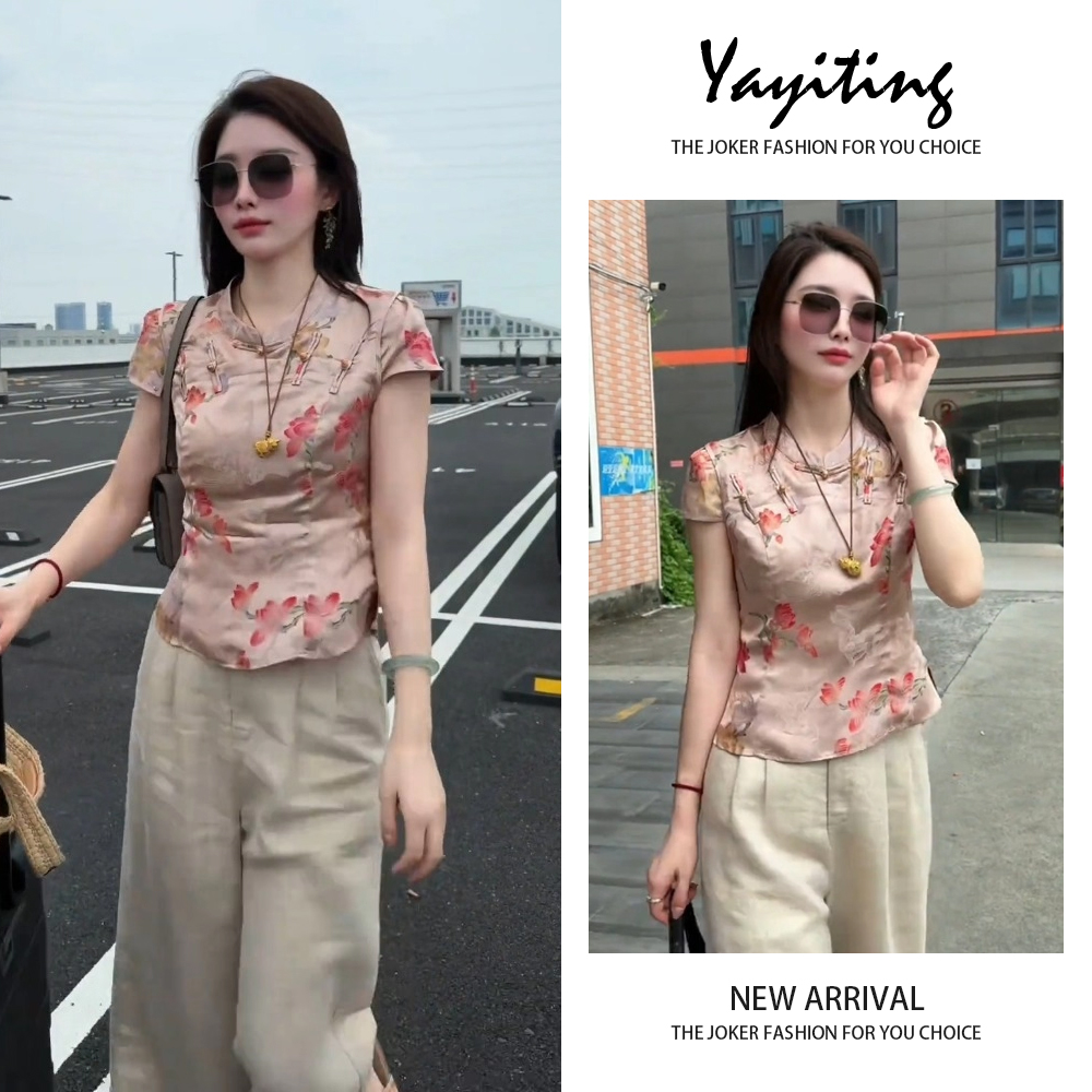 巨好看的两件套女夏装2025超火减龄新中式国风短袖上衣休闲裤套装