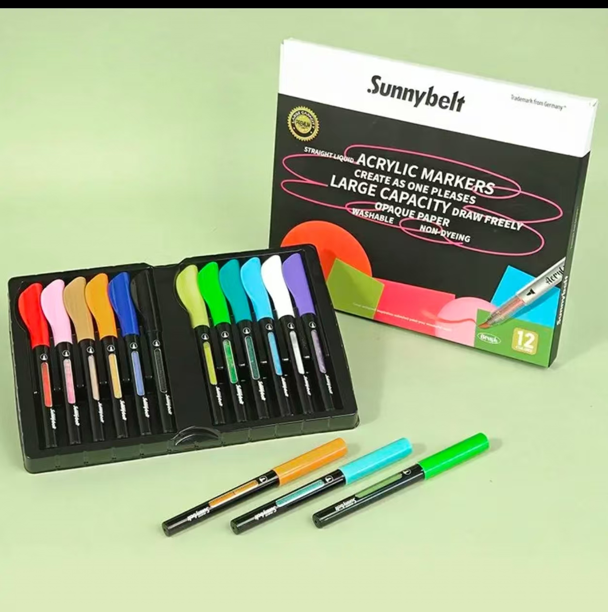 SBD12色直液丙烯马克笔【以直播间展示为主】