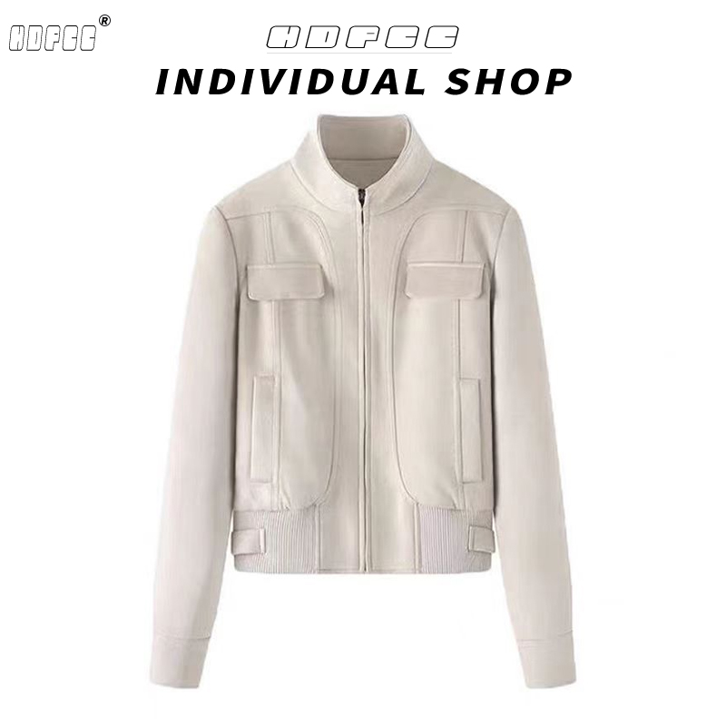春秋季爆款美式复古麂皮绒机车服气质短款设计感小众夹克外套女潮