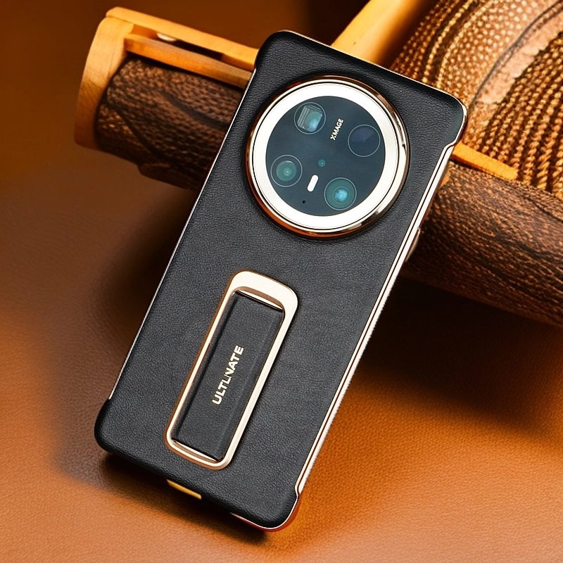 适用华为Mate70Pro腕带支架手机壳商务皮质防摔Mate60RS/50无边框