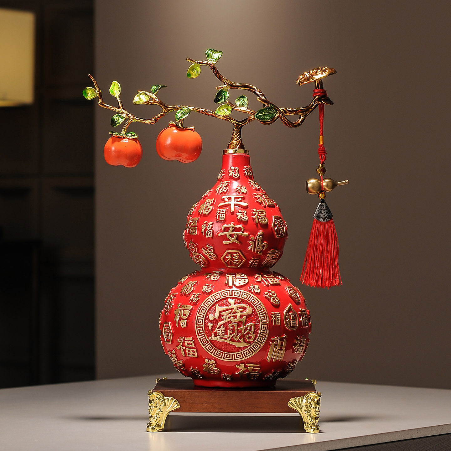 招财五福葫芦摆件客厅玄关电视柜酒柜装饰品轻奢高档乔迁新居礼物