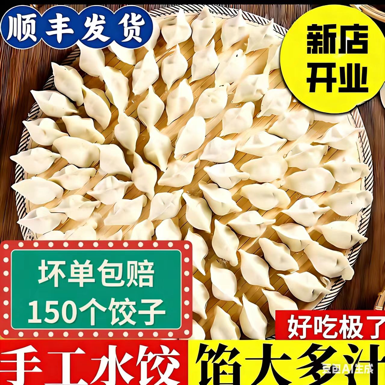 胖三国顺丰到家水饺现包现卖饺子多种馅料可选择健康速食早餐手工