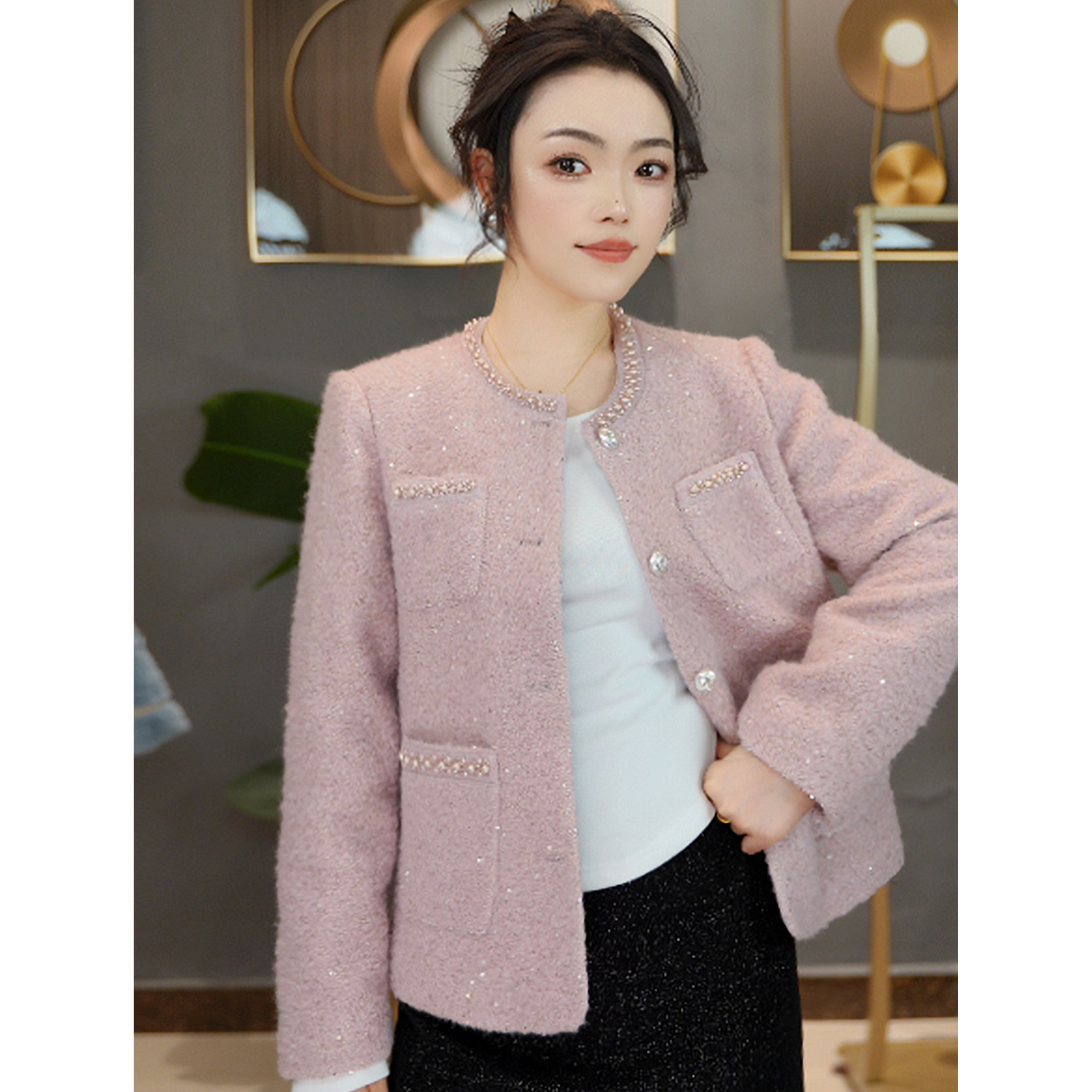 法式羊毛小香风外套女新款爆款秋季气质百搭显瘦时尚轻奢洋气潮牌