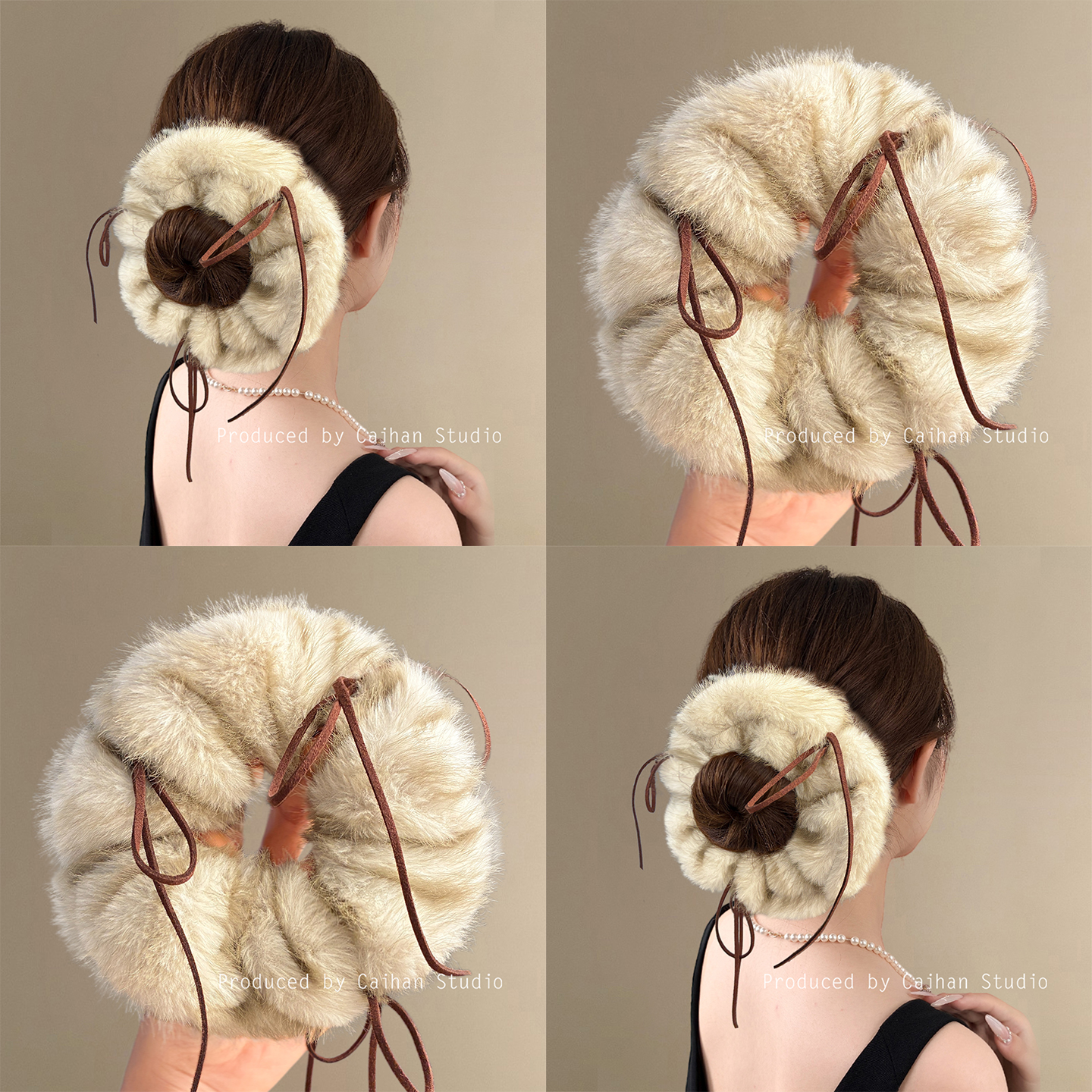 绒芯手札~温柔飘带蝴蝶结发圈女高级感秋冬气质毛绒头圈发绳发饰