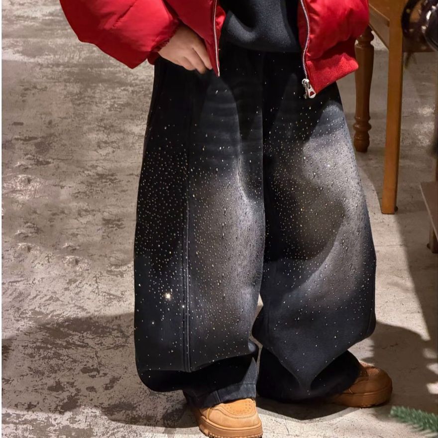 【璀璨星闪】秋冬亮闪闪休闲加绒牛仔裤