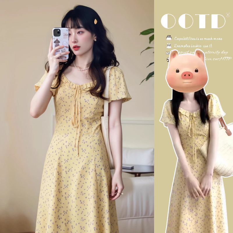 2025夏季新款碎花减龄清新孕妇气质宽松高级感中长连衣裙显瘦时尚