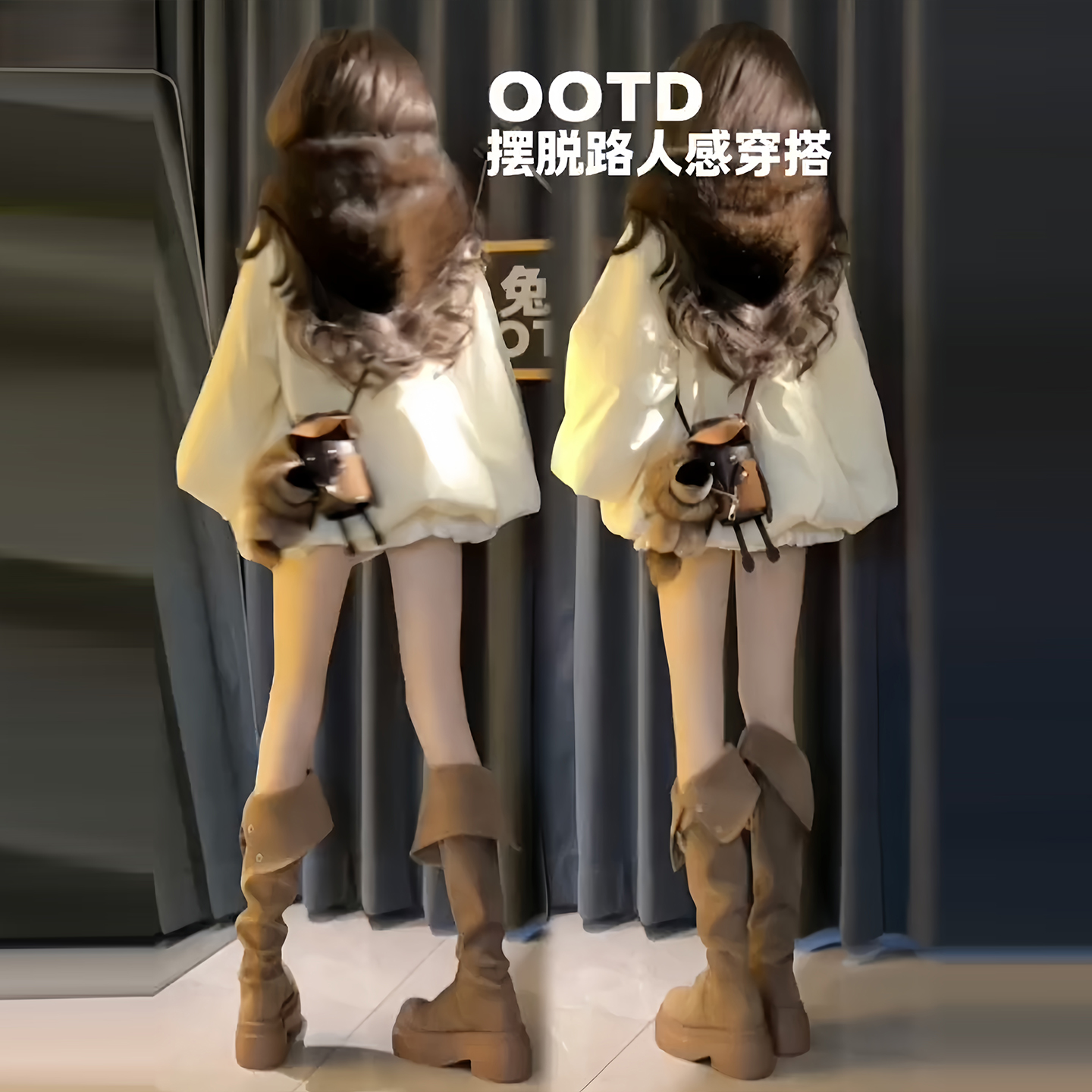 韩系时尚泡泡袖立领宽松保暖棉服女秋季新款高级感加厚加绒面包服