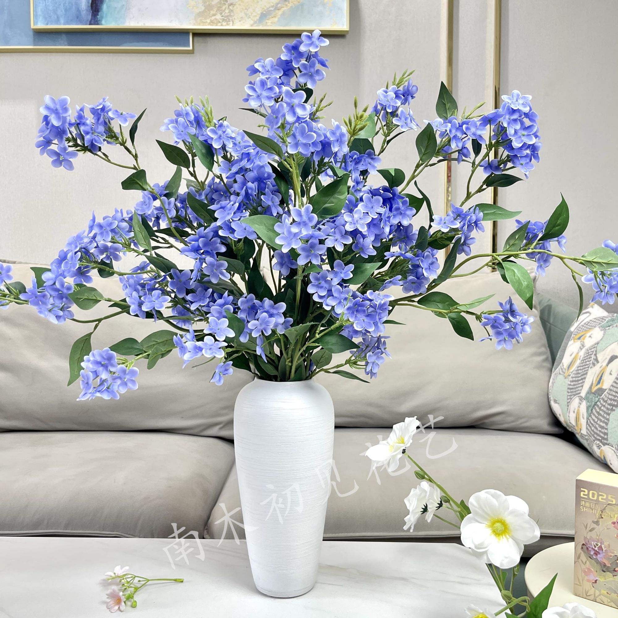 仿真蓝雪花插花高端仿真花假花花艺卧室客厅餐厅装饰逼真婚礼