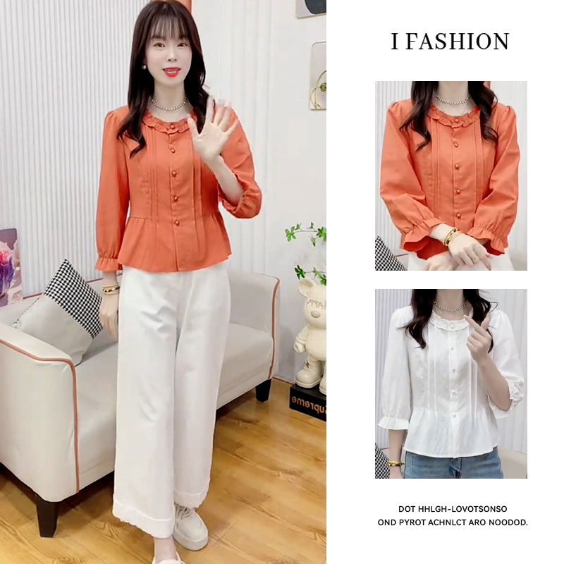 设计感小个子时尚气质衬衫女2025年春秋新款甜美清新减龄显瘦上衣