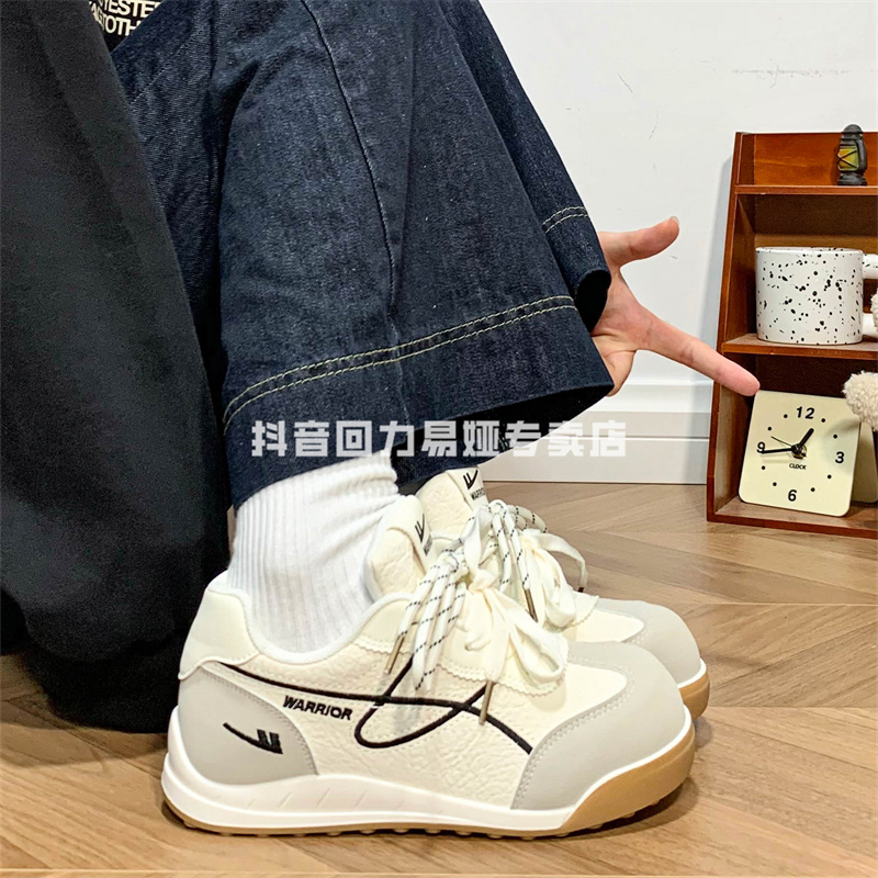 回力小众复古爆款德训鞋女鞋2026春季新款皮面百搭大头鞋运动鞋女