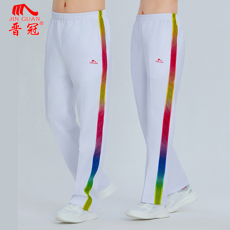 晋冠夏季运动长裤跑步速干男女款宽松户外卫裤中腰时尚系带松紧带