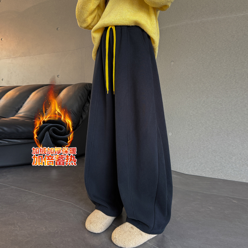 巨软糯 ! 女童加绒裤子2025秋冬休闲裤中大童宽松卫裤韩版气球裤