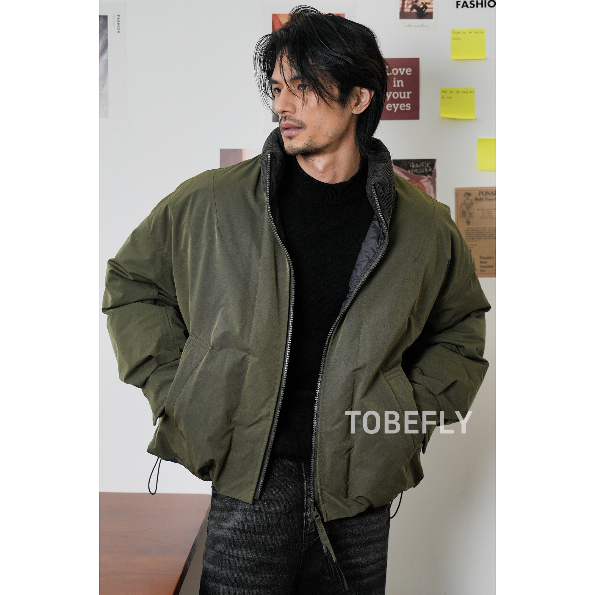 Tobefly“AURA系列”两面穿立领简约鸭绒羽绒服冬季保暖外套9250958