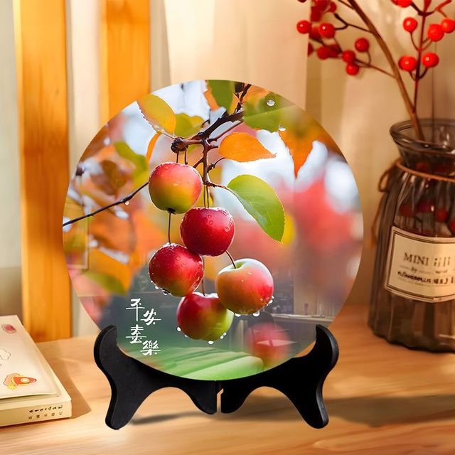 柿柿如意摆件现代装饰画相框餐厅办公室桌面潮款饰品家用乔迁礼物