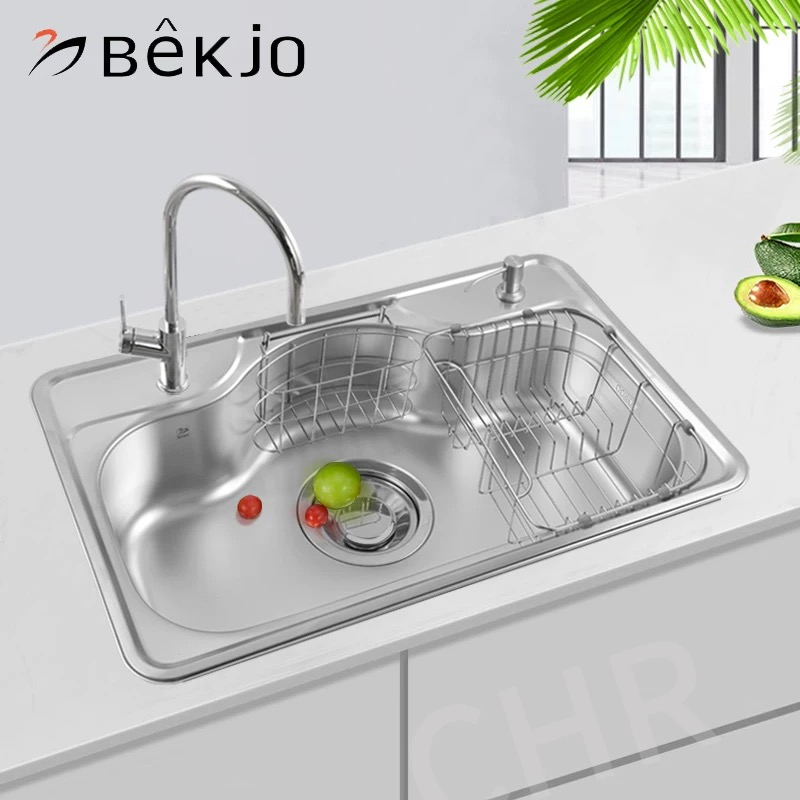 韩国白鸟不锈钢水槽大单槽厨房洗碗水池台下洗菜盆DS780水池盆