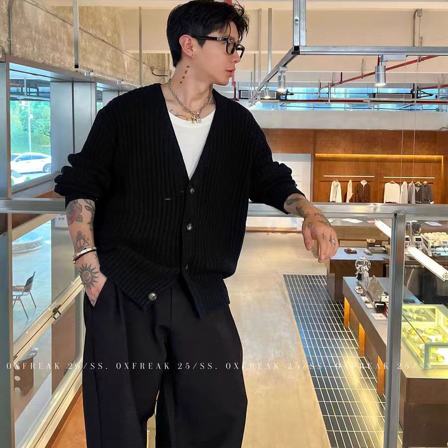 叠搭之王！老钱风！品味轻奢！天丝羊毛！高级感男羊毛开衫针织衫