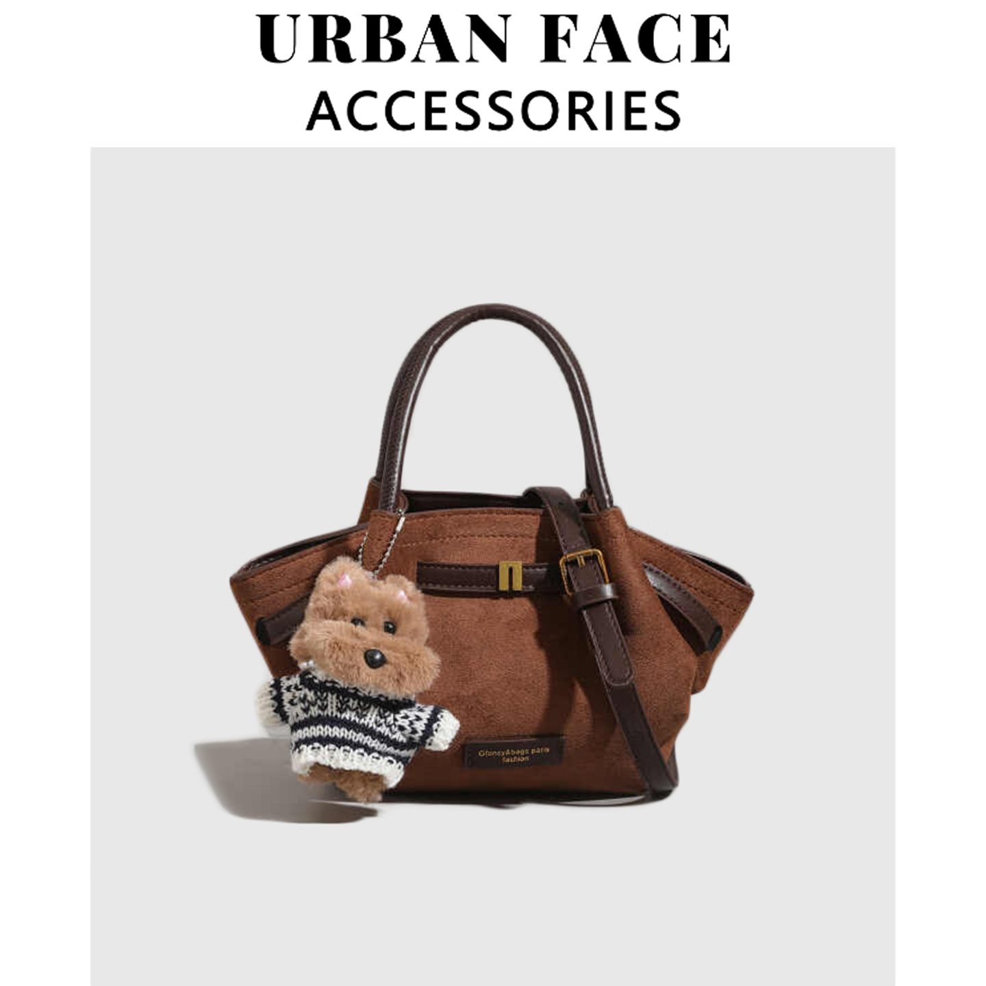 【赵露思同款】URBAN FACE麂皮绒手提菜篮子包女通勤单肩斜挎饺子包