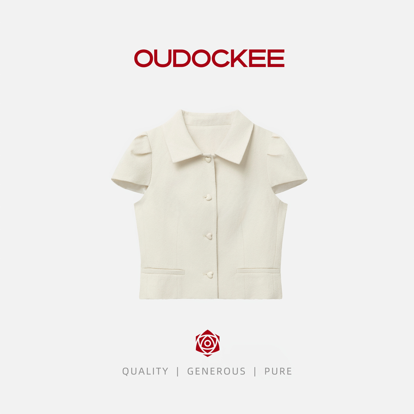 OUDOCKEE 鸥鸥【戴妃】米色背心马甲气质轻奢 J2502X376T