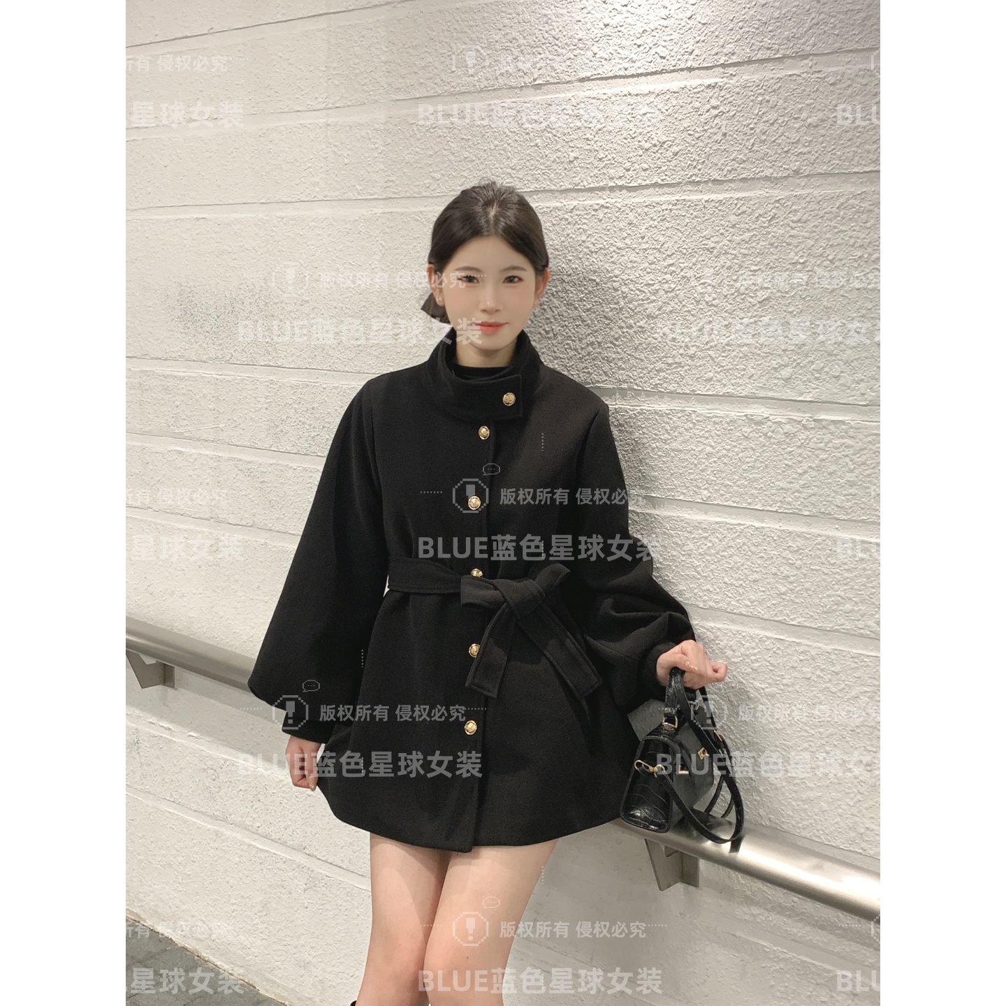 韩系立领短款毛呢外套女秋冬季2025新款气质显瘦呢子大衣