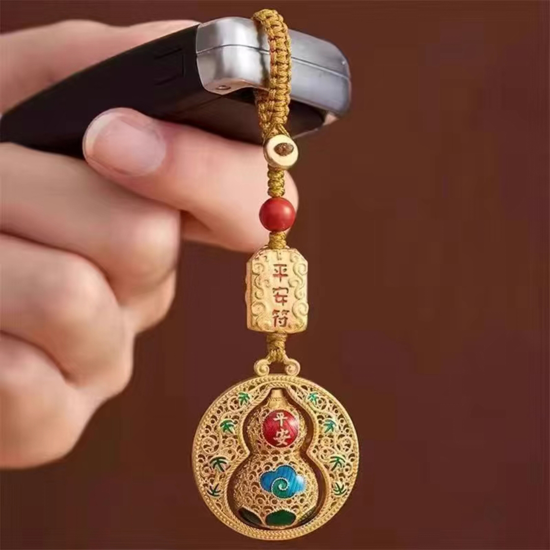 【先生推荐】蛇年新款创意金色平安葫芦钥匙扣挂件福禄挂饰驾车用品