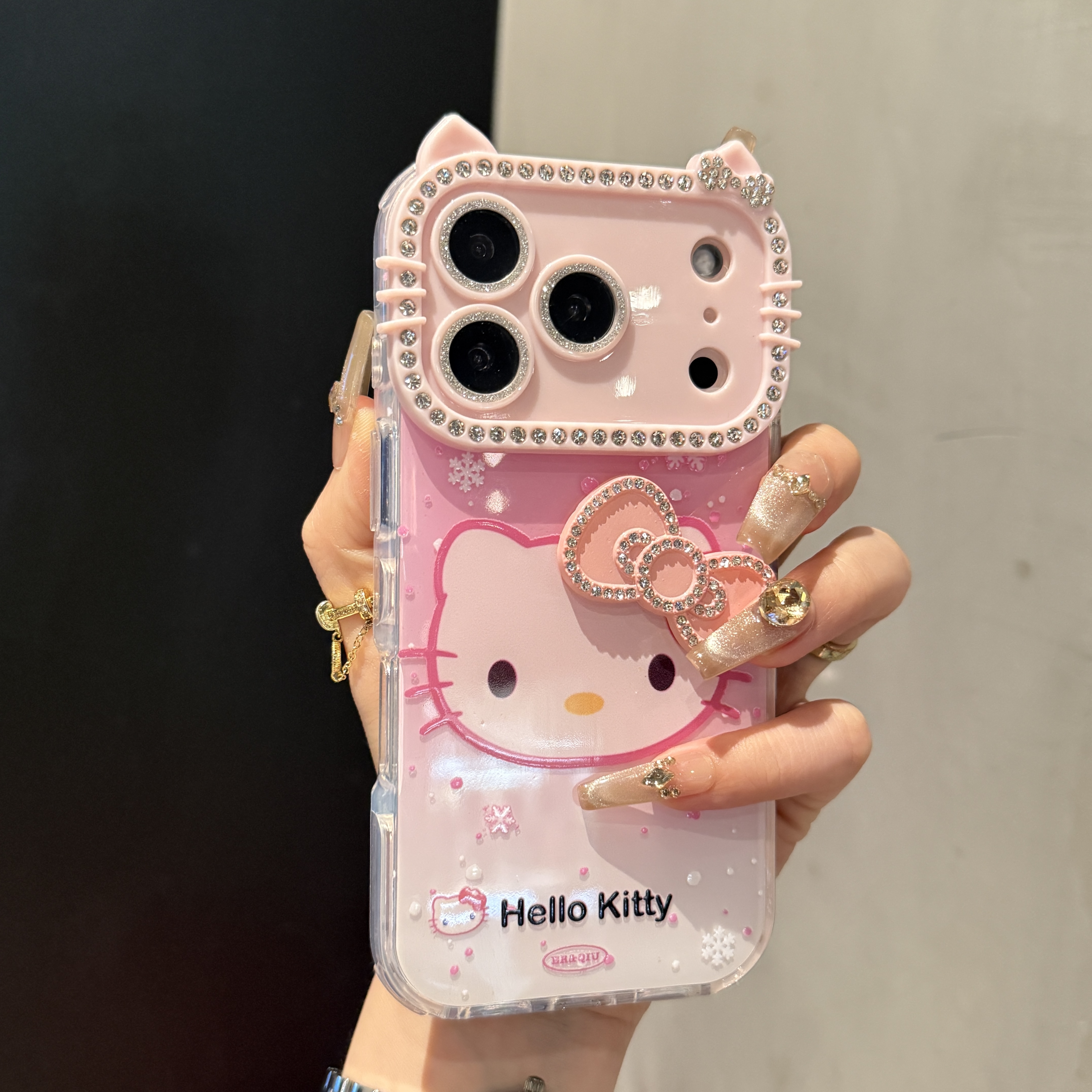 闪钻猫咪蝴蝶结适用iPhone17pro手机壳苹果16promax全包15趣味14