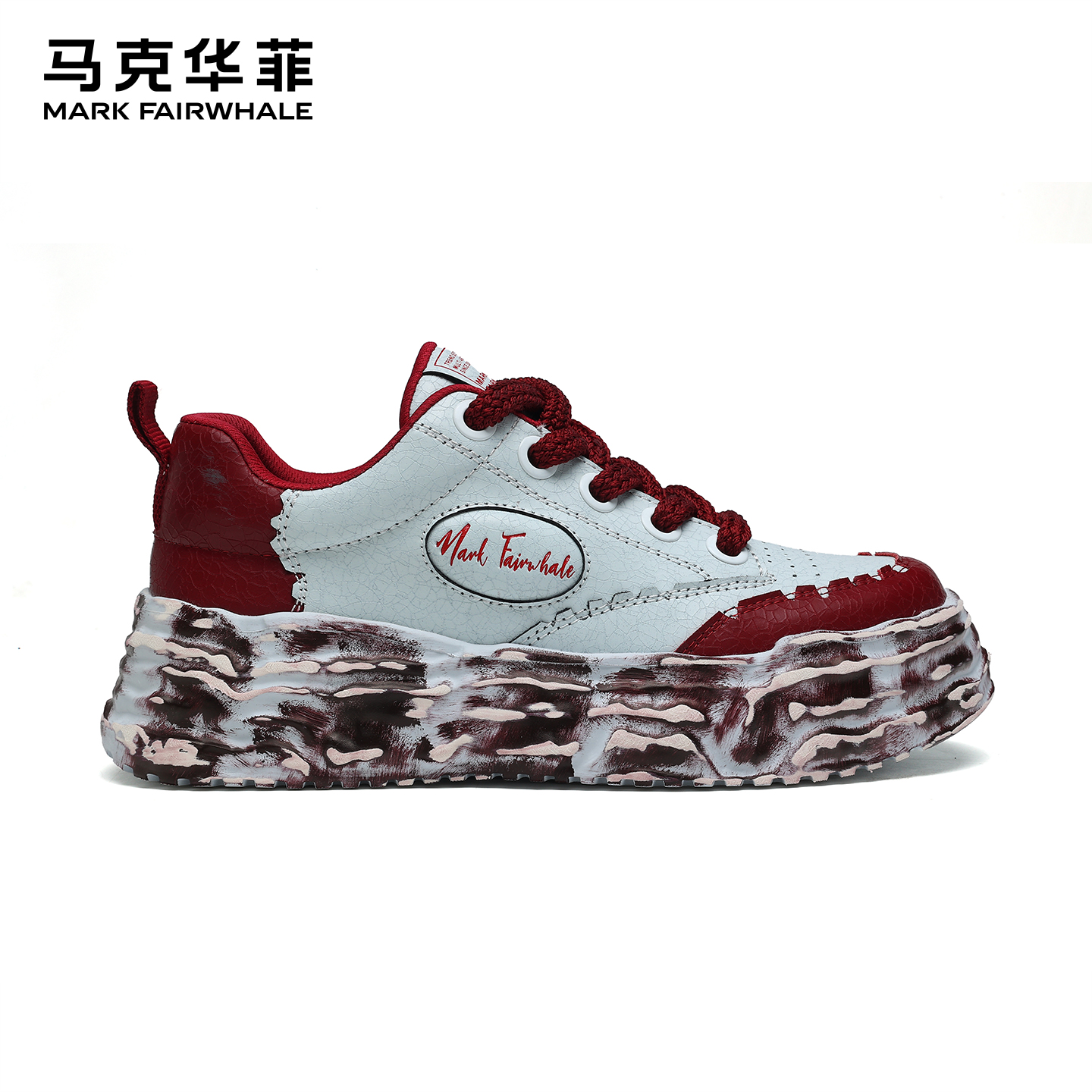 马克华菲男鞋2026新款秋季鞋子男潮鞋百搭增高板鞋男款厚底溶解鞋