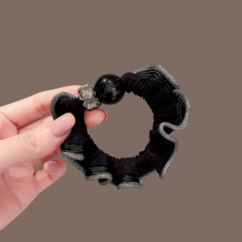 日韩亮线皱褶丸子头绳东大门同款少女高马尾发圈ins皮筋弹力发绳