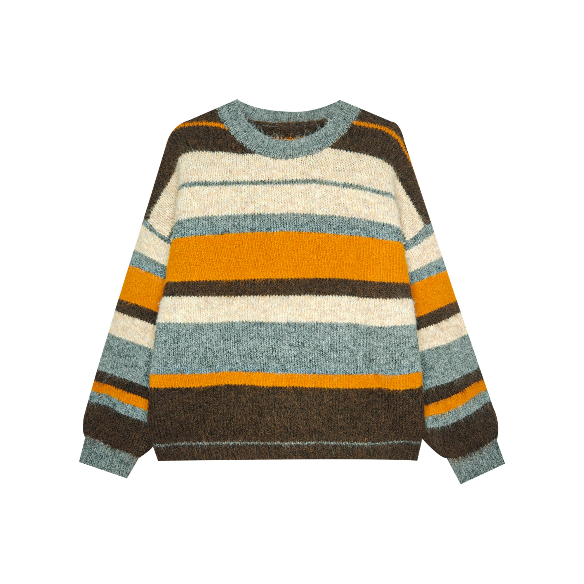 【广州微姐】冬季彩条复古设计师时尚百搭毛衣MY33122