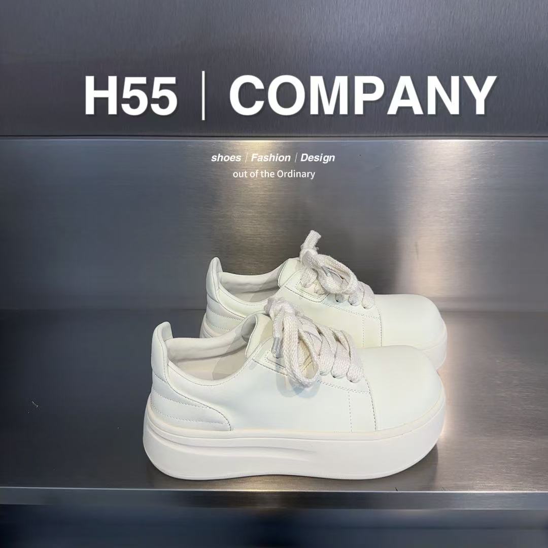 H55女鞋小白鞋芒果头娃娃鞋运动时尚百搭ins系带潮流【ZZZ】10-1143