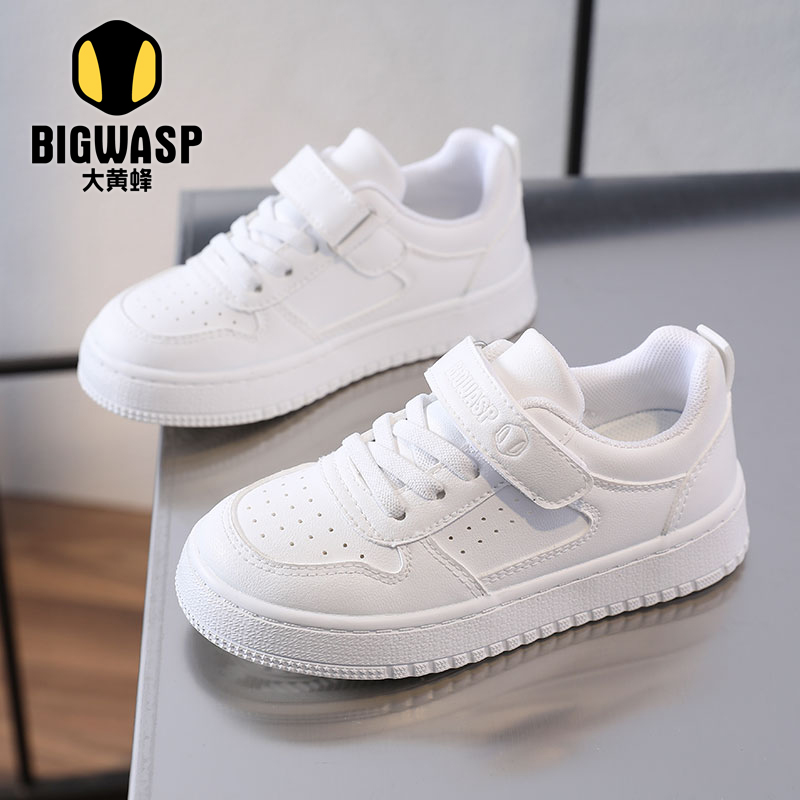 大黄蜂童鞋男童鞋子透气板鞋低帮软底2025秋季儿童女孩校园小白鞋