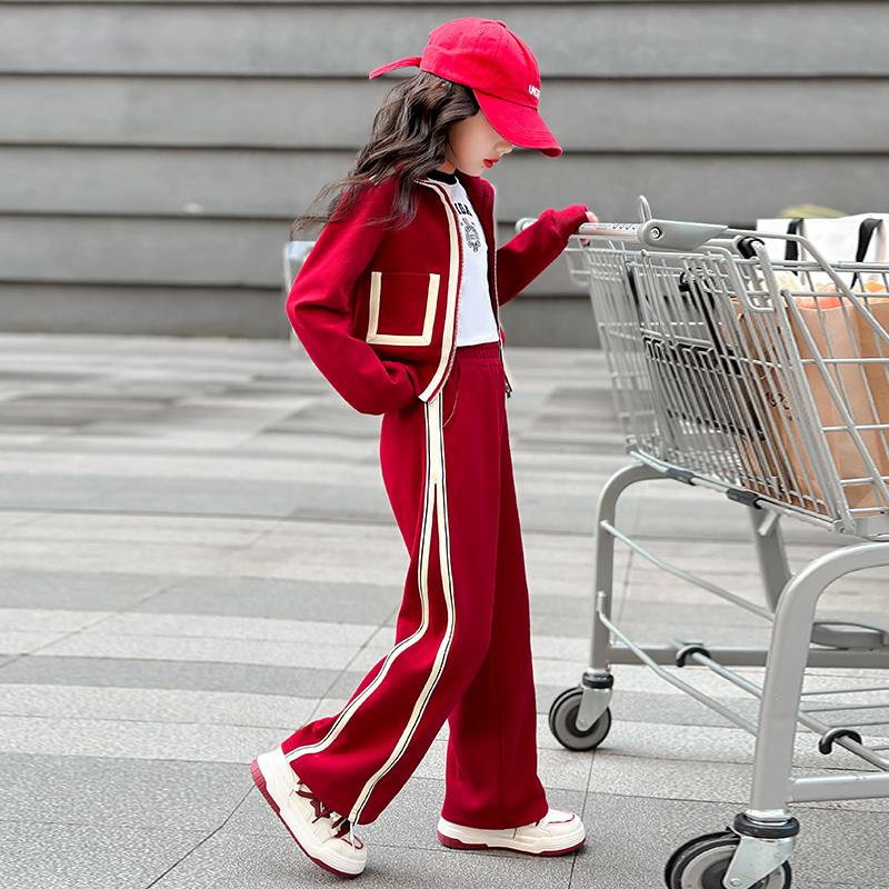 女童套装春装中大童运动2025新款洋派春秋季儿童时髦女孩两件套潮