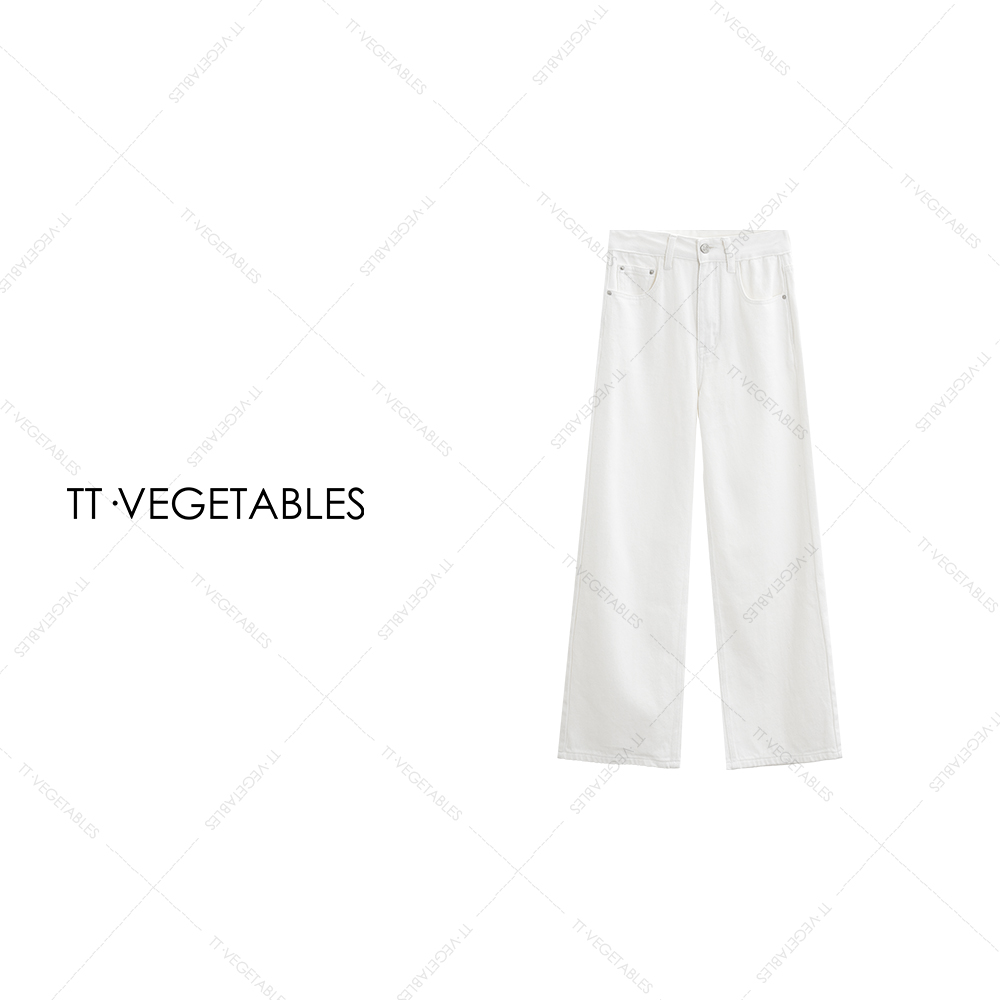 TT・VEGETABLES【序白】白牛 纯棉牛仔裤白色裤长裤直筒裤521177