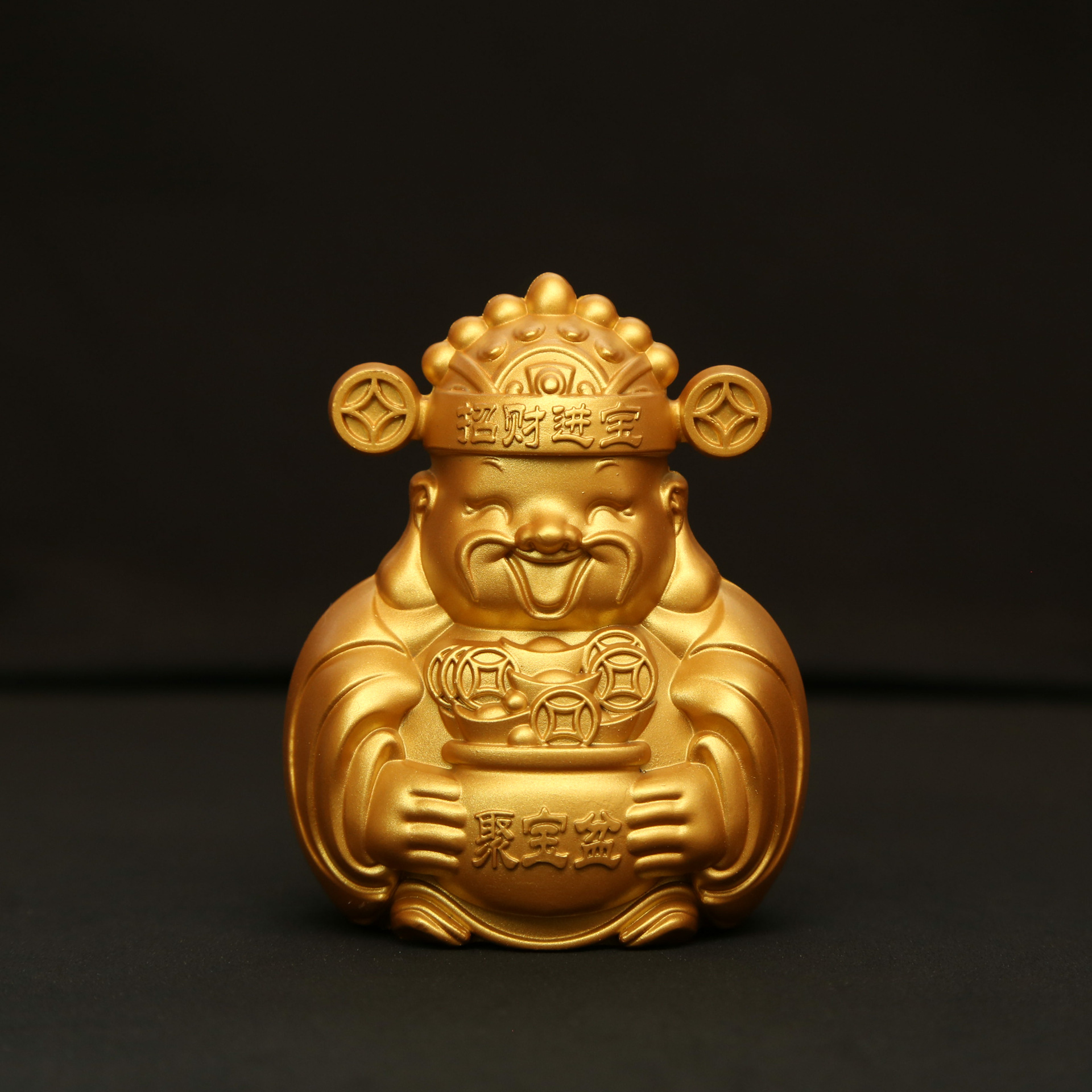 【师傅推荐】沙金釉聚宝盆财神摆件商铺招米镇家客厅玄关桌面办公室