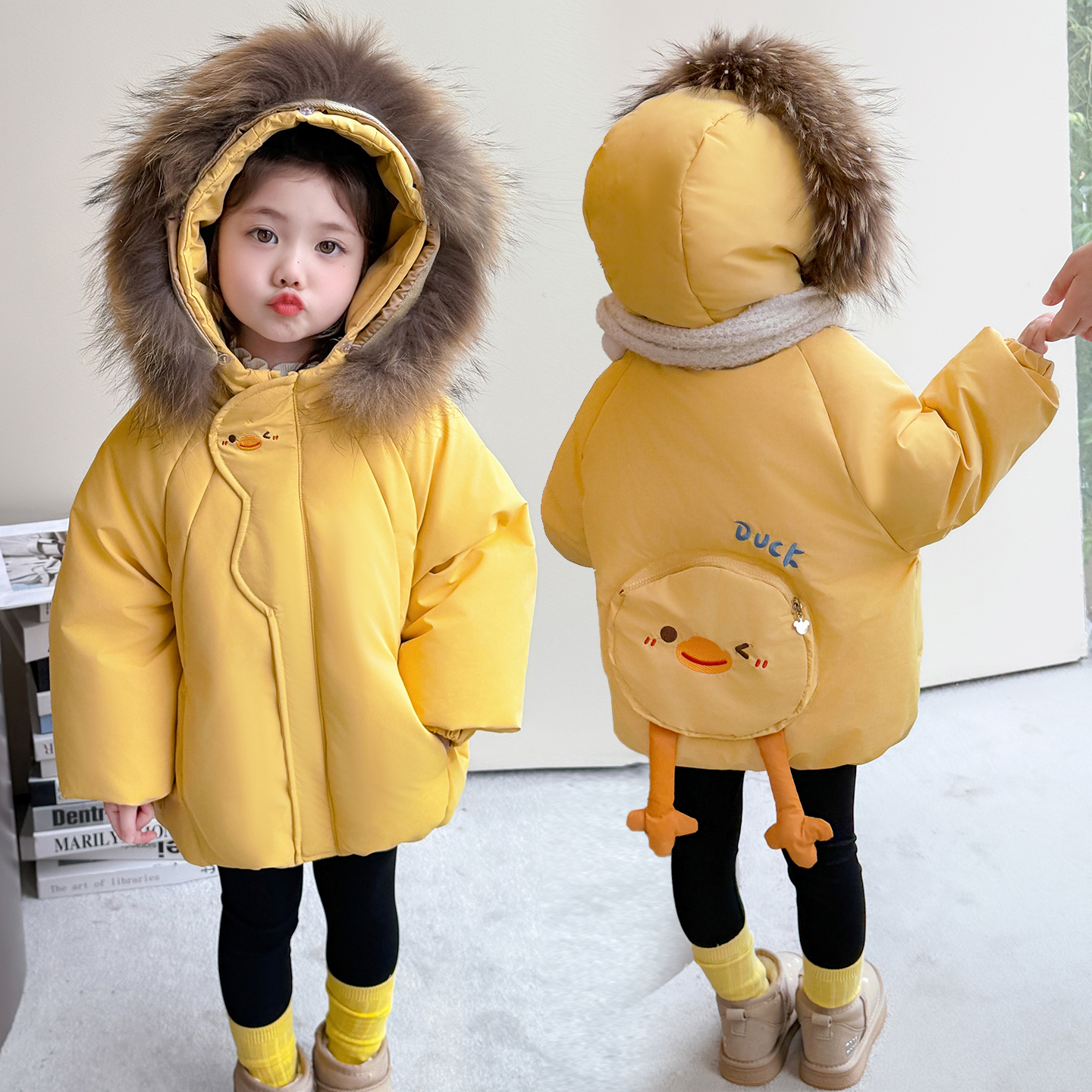 女童棉服冬季2025新款儿童夹棉外套洋气女宝宝冬装加厚卡通棉衣潮