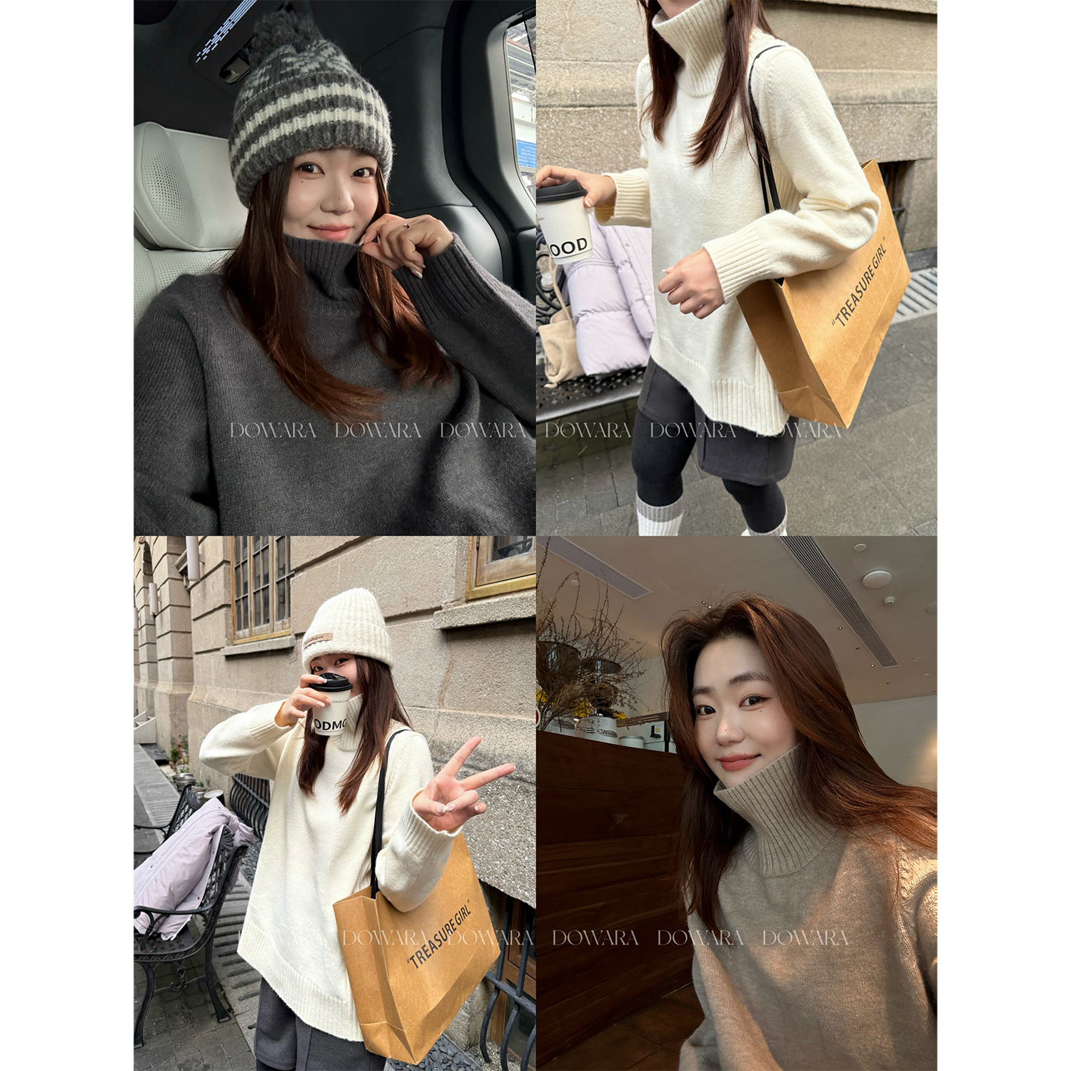 大婉酱微胖定制【头包脸2.0】冬季宽松洋气多巴胺高领厚毛衣女5792D