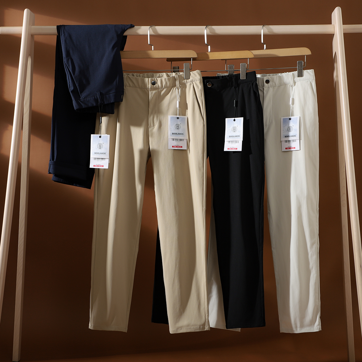 日单！线下1080！柔软舒适高弹！新款男士纯色通勤直筒休闲裤-1168