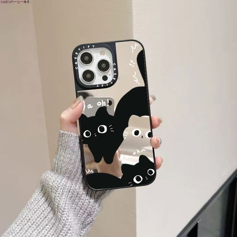 黑白小猫iPhone16Pro苹果15Promax高级感15Plus/14手机壳13/12/11