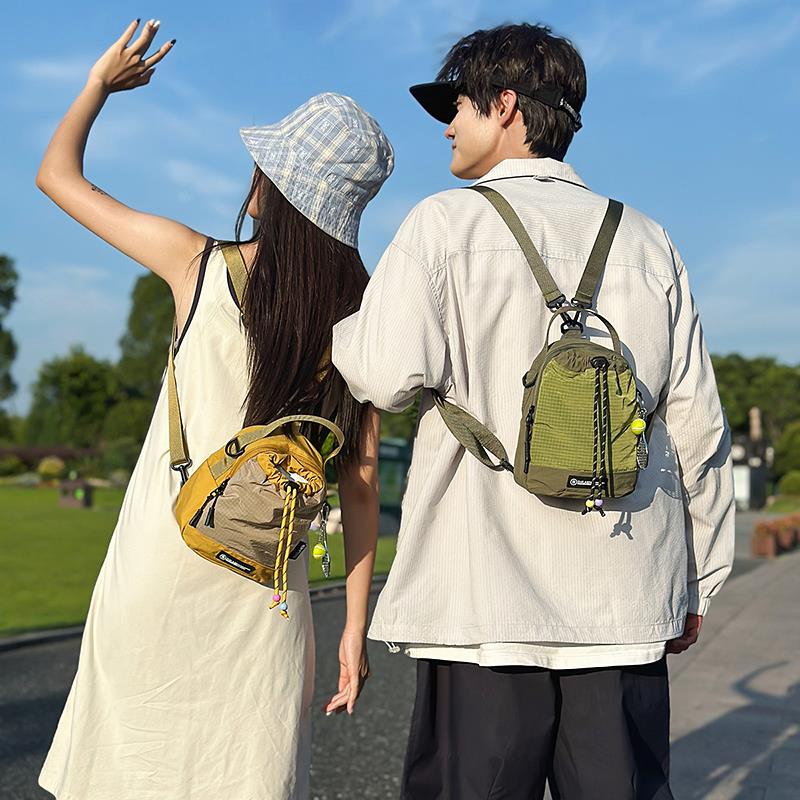 多功能露营双肩小揹包女斜挎包包户外运动骑行水壶包轻量化手机包