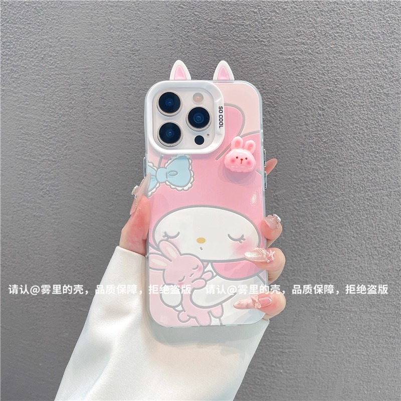 睡觉美乐蒂支架适用苹果17手机壳新款华为可爱OPPO卡通小米15vivo