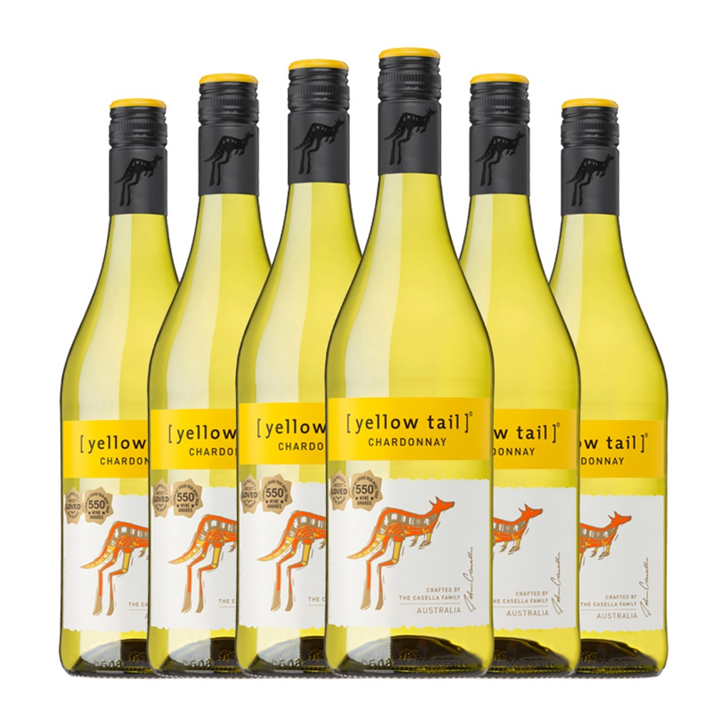 黄尾袋鼠霞多丽白葡萄酒 澳洲原瓶进口红酒 750ml*6