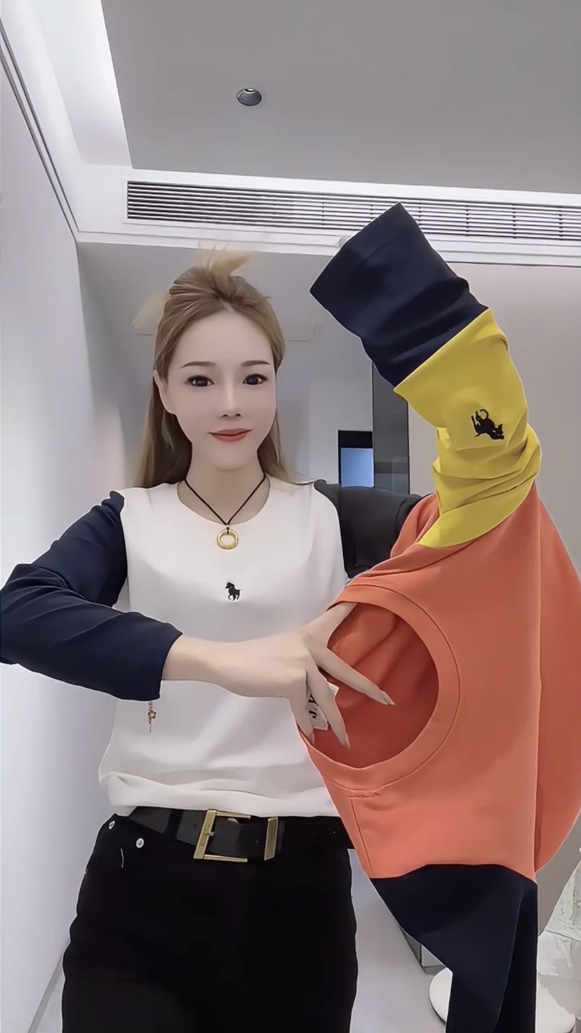 t恤女2024年秋冬新款韩版修身显瘦重工刺绣拼色打底衫女潮