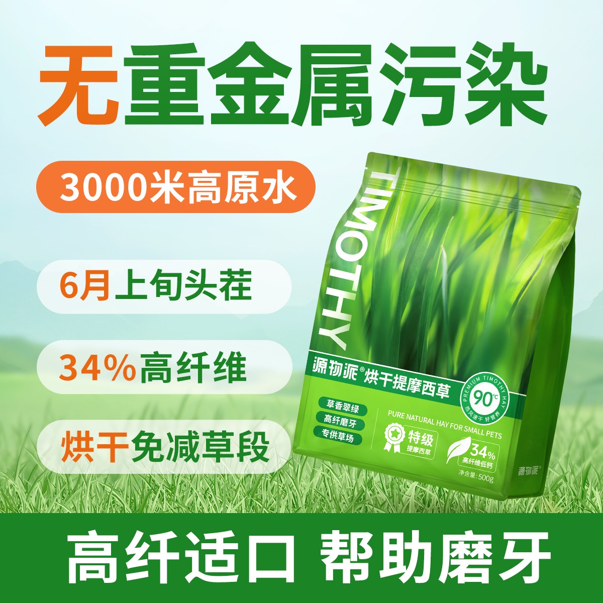源物派25年提摩西草烘干北提甘肃国提草香脆绿适口性好不上火