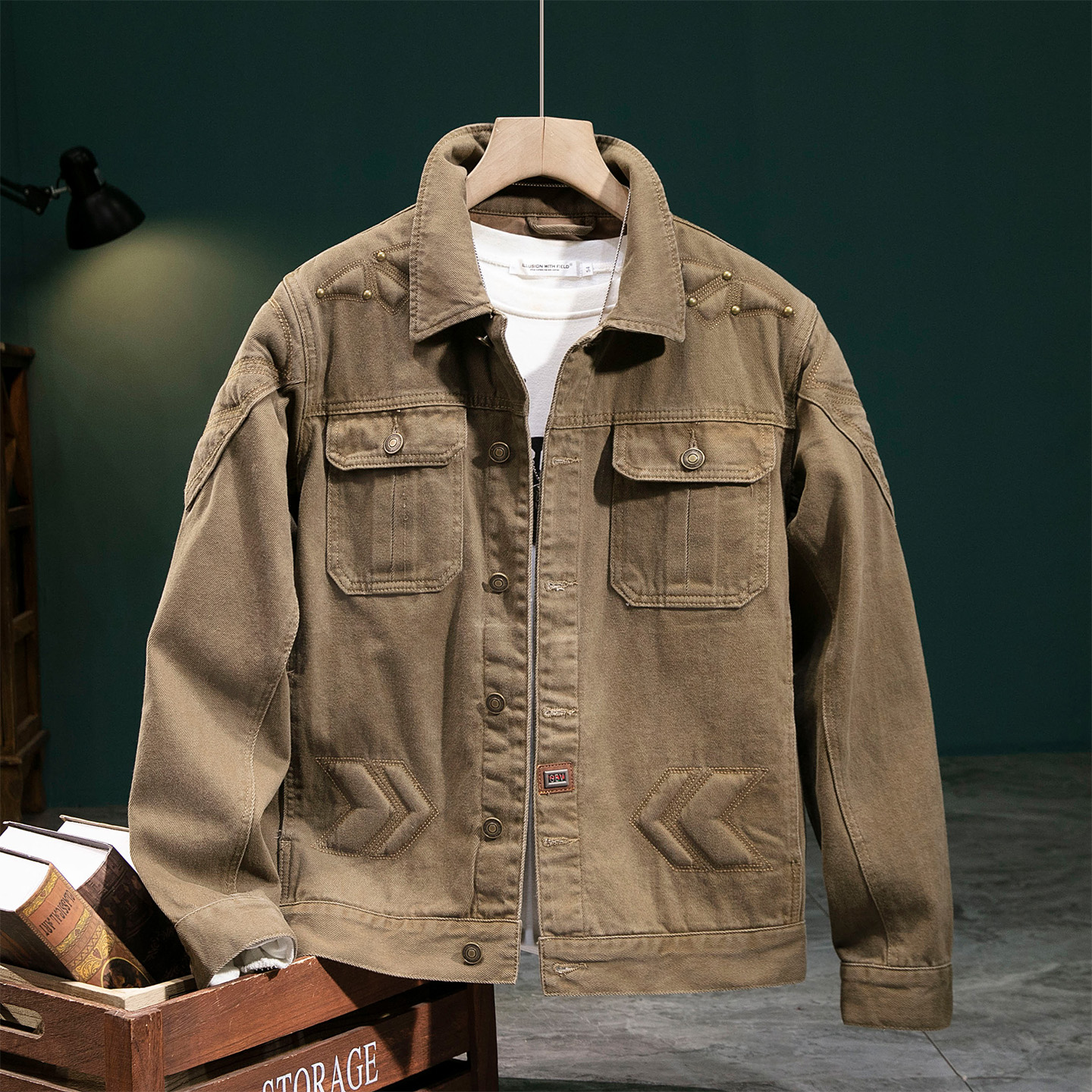 【老炮工匠】2025新款休闲外套美式重磅男款百搭青年上衣JK762