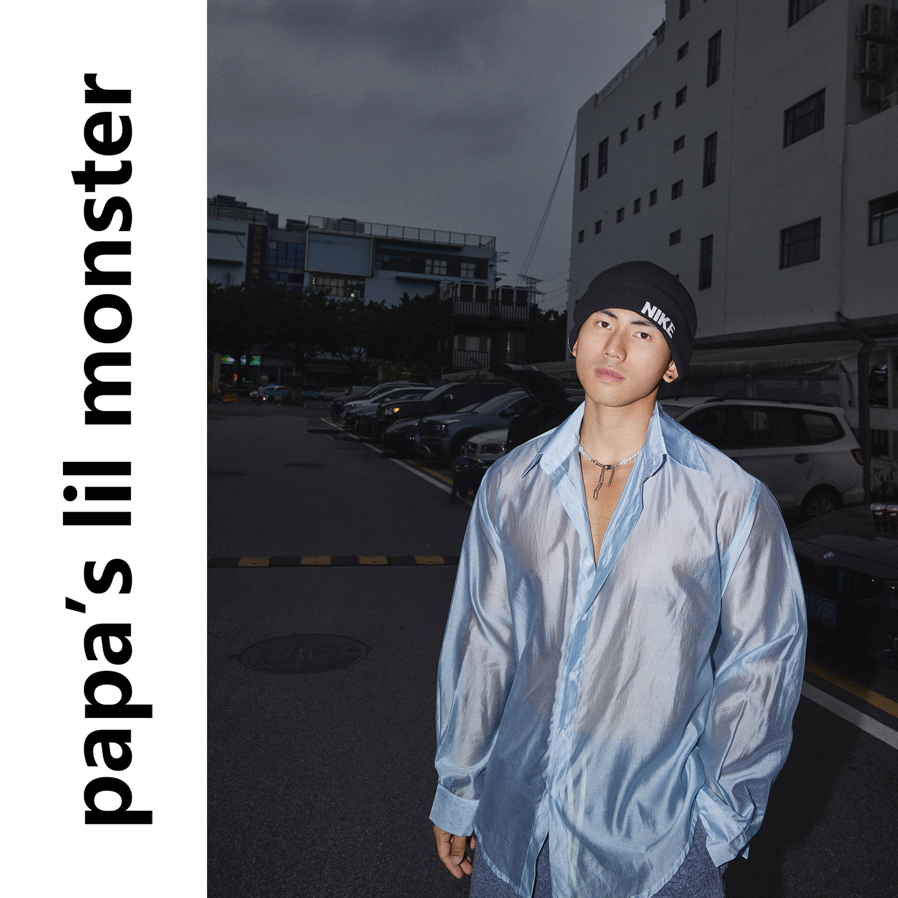 PAPASLILMONSTER【原创】初秋薄款纯色设计高级感宽松长袖衬衫男