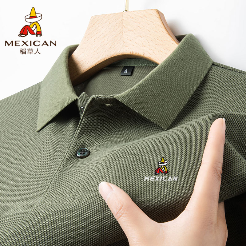 Mexican/稻草人男士夏季POLO衫商务休闲短袖t恤宽松翻领半袖上衣